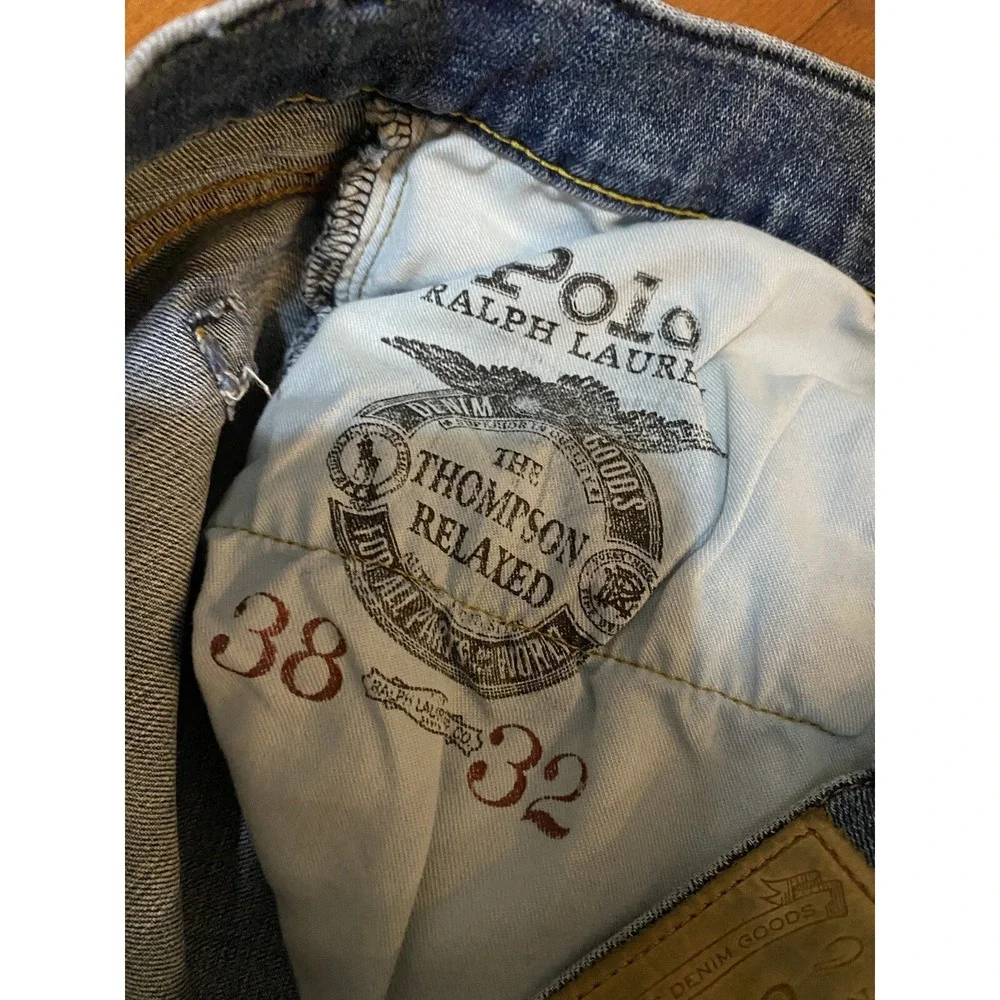 Polo Ralph Lauren Jeans The Thompson Relaxed Men's 38x32 Blue Denim Excellent Co